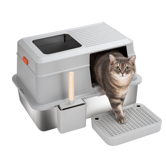 XL Full Enclosed Stainless Steel Litter Box -Model E