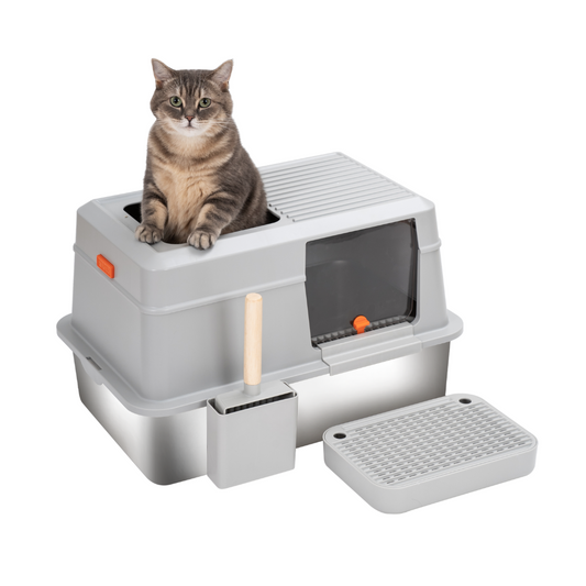 XL Full Enclosed Stainless Steel Litter Box -Model E