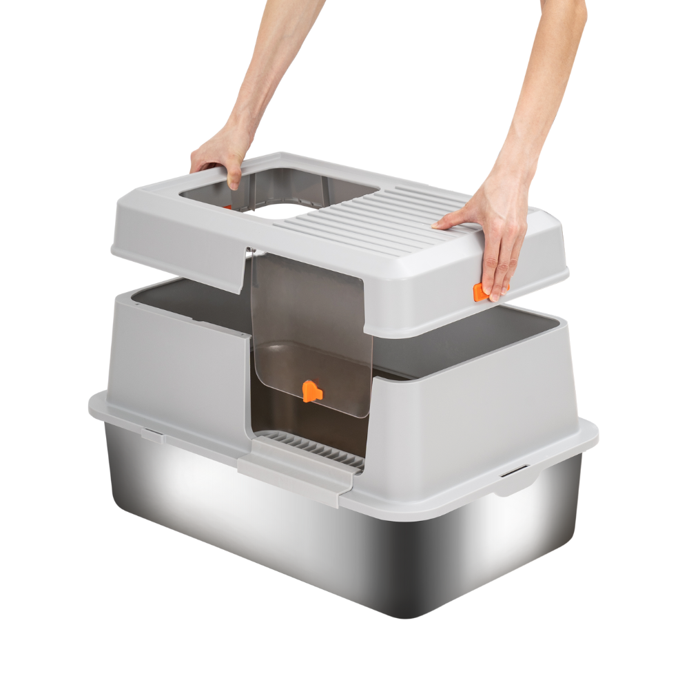 XL Full Enclosed Stainless Steel Litter Box -Model E