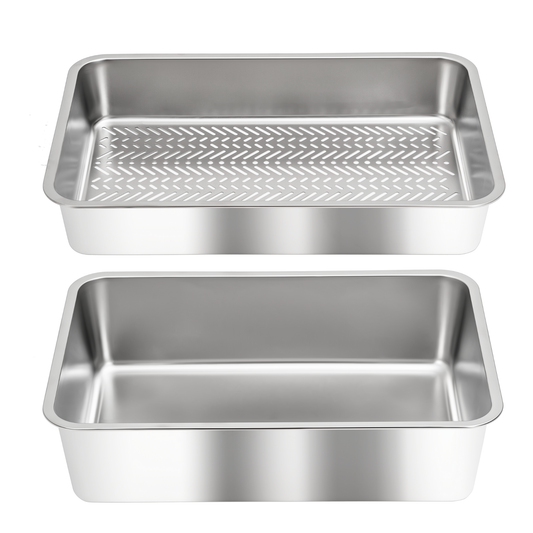 XL Stainless Steel Sifting Litter Box for Pine Pellet