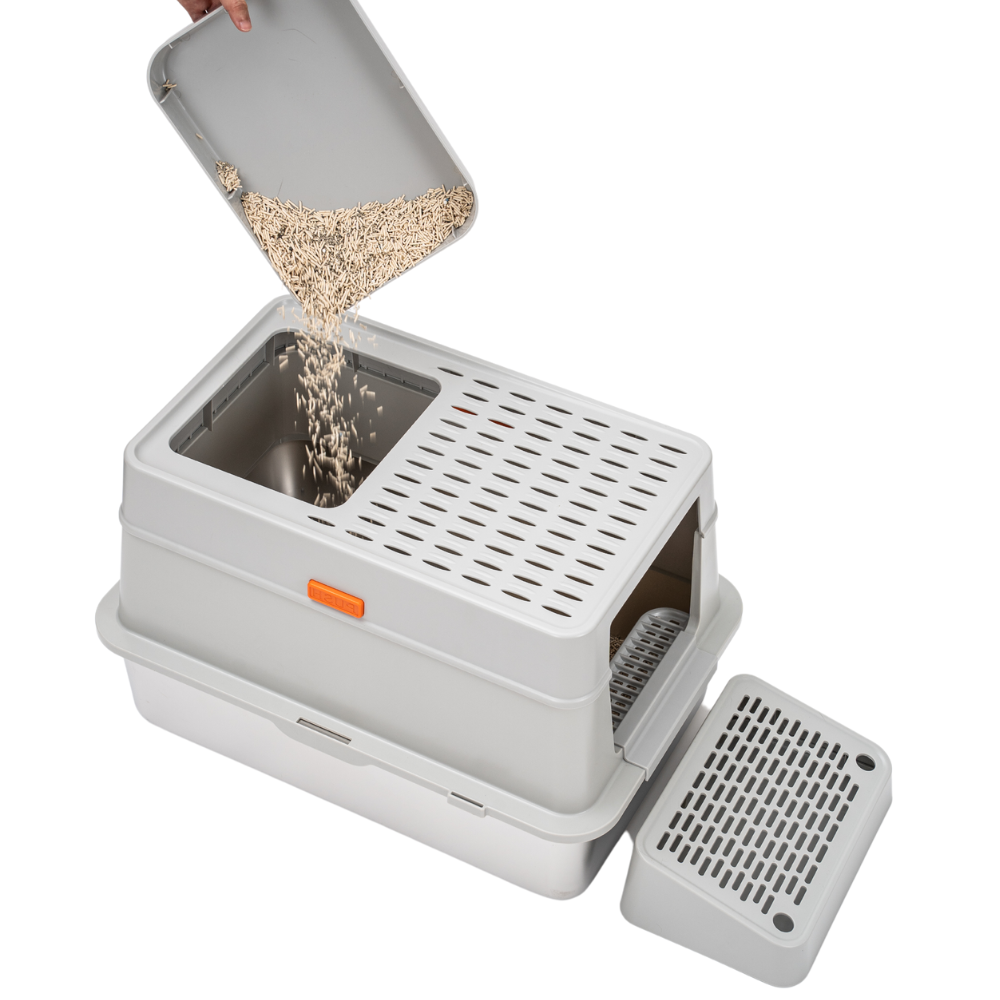 XL Full Enclosed Stainless Steel Litter Box-Model F