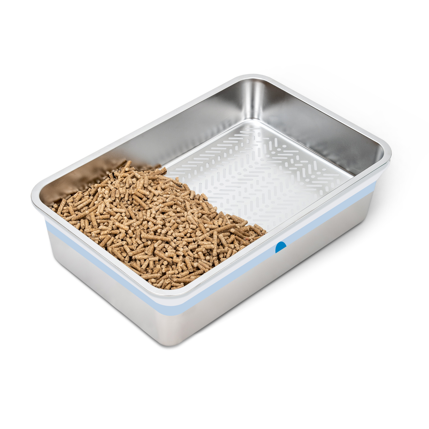 XL Stainless Steel Sifting Litter Box for Pine Pellet